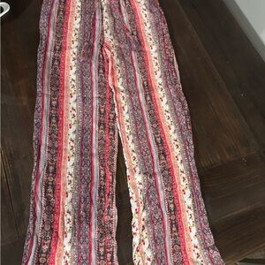 Bohemian Striped Wide Leg Pants
